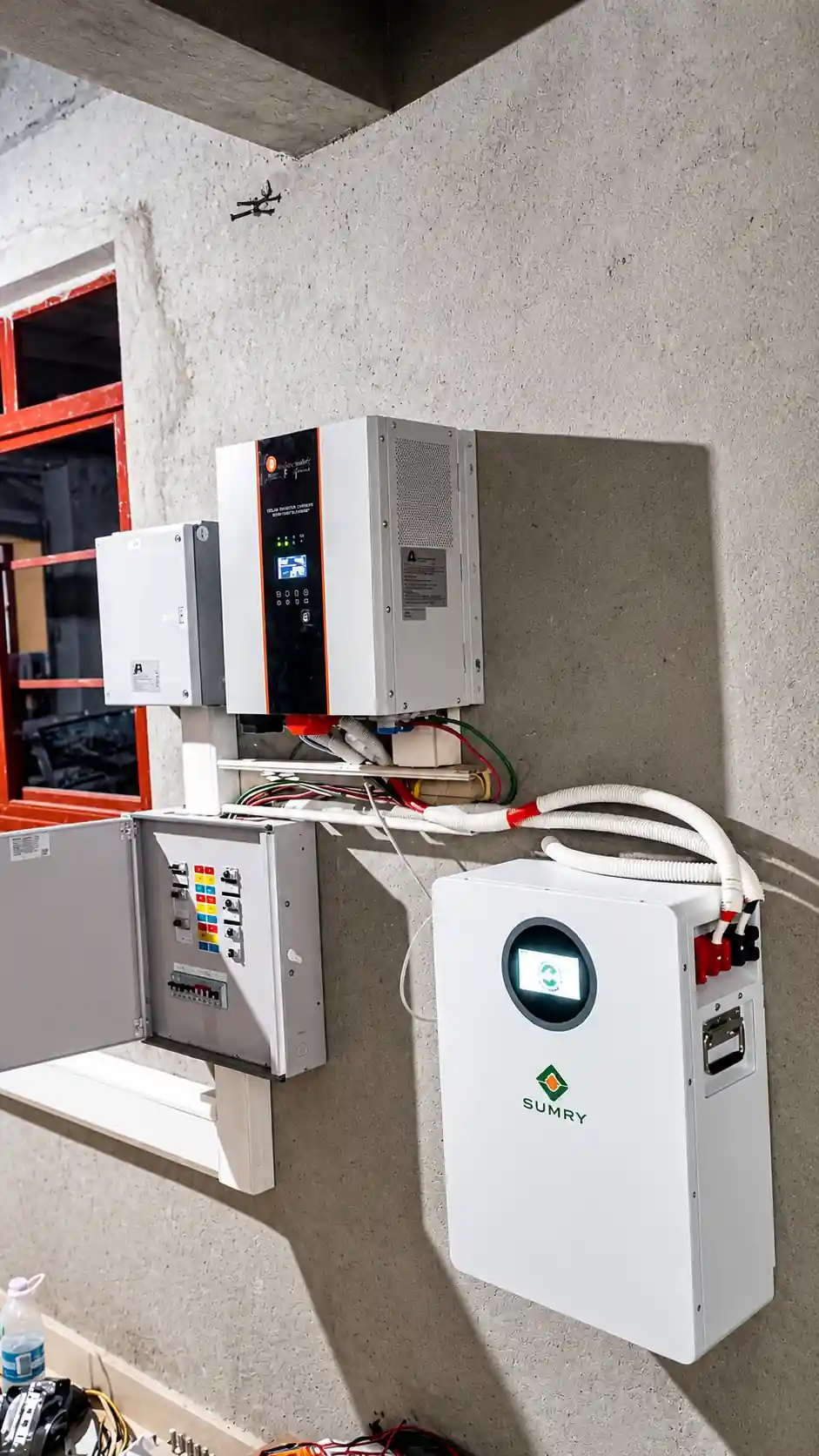 Deye solar inverter and SUMRY lithium battery installation